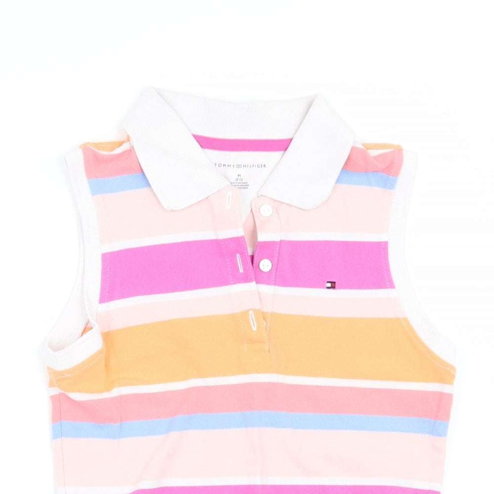 Tommy Hilfiger Girls  Striped  Basic Dress Shirt Size 9-10 Years