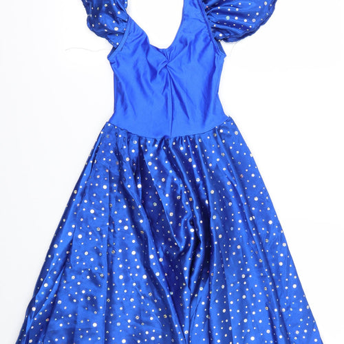 Danse Dezines Girls Blue   Fit & Flare  Size S  - dancewear