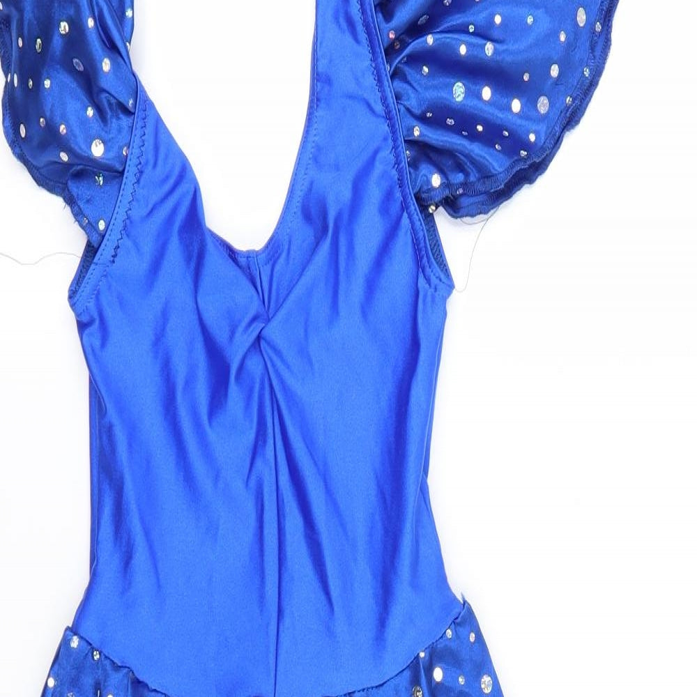 Danse Dezines Girls Blue   Fit & Flare  Size S  - dancewear