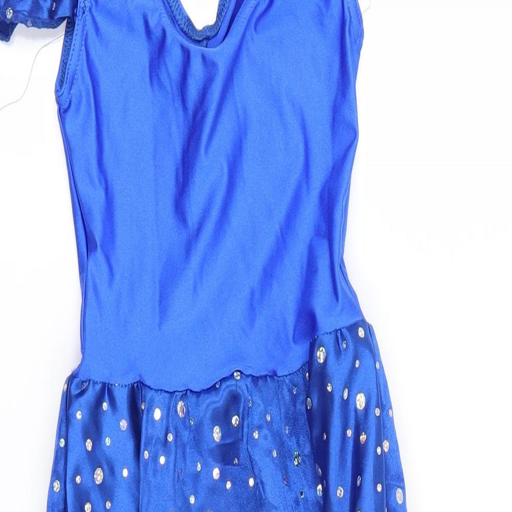 Danse Dezines Girls Blue   Fit & Flare  Size S  - dancewear