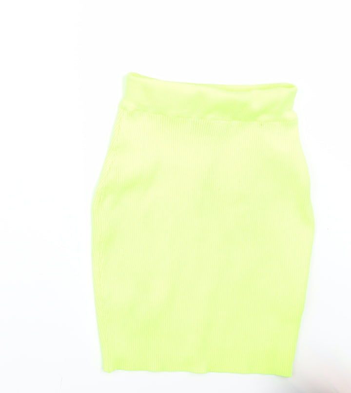 PRETTYLITTLETHING Womens Yellow   Mini Skirt Size 8