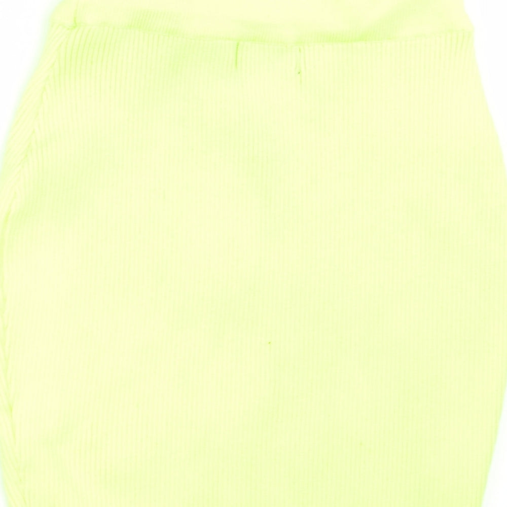 PRETTYLITTLETHING Womens Yellow   Mini Skirt Size 8