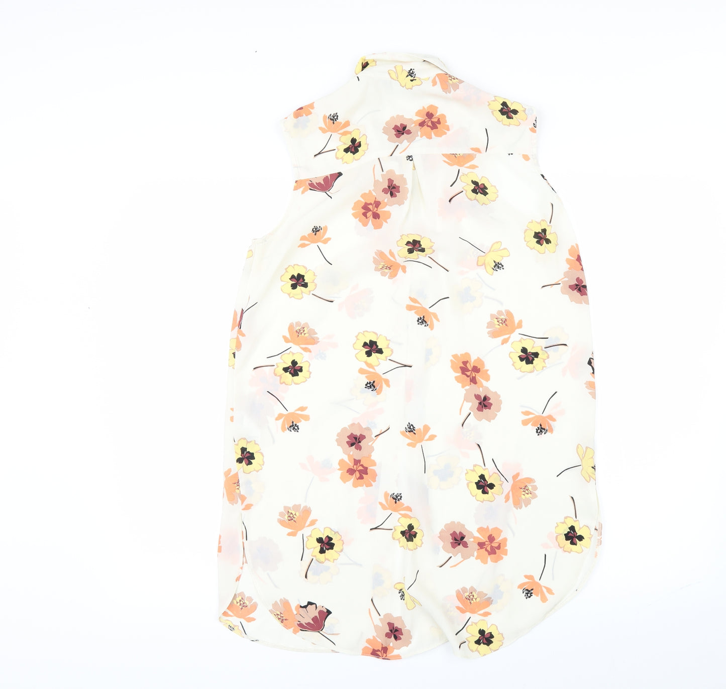 Dorothy Perkins Womens Beige Floral  Tunic Button-Up Size 10