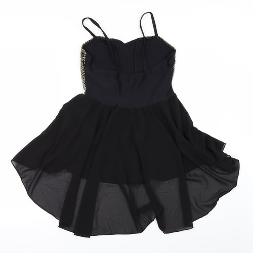 Danse Dezines Girls Black   Bodysuit One-Piece Size M  - dancewear
