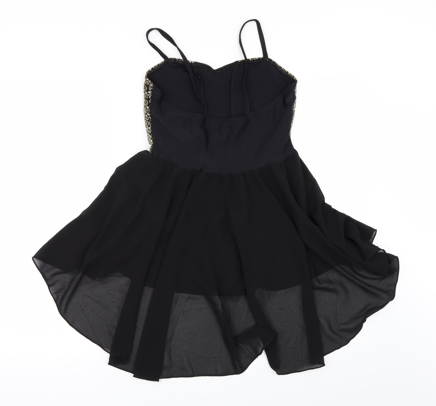 Danse Dezines Girls Black   Bodysuit One-Piece Size M  - dancewear