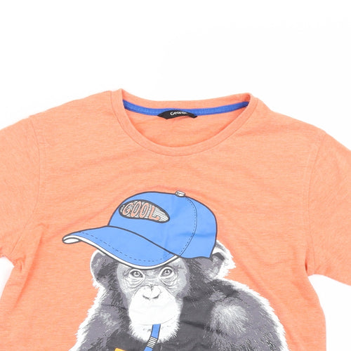George Boys Orange   Basic T-Shirt Size 7-8 Years