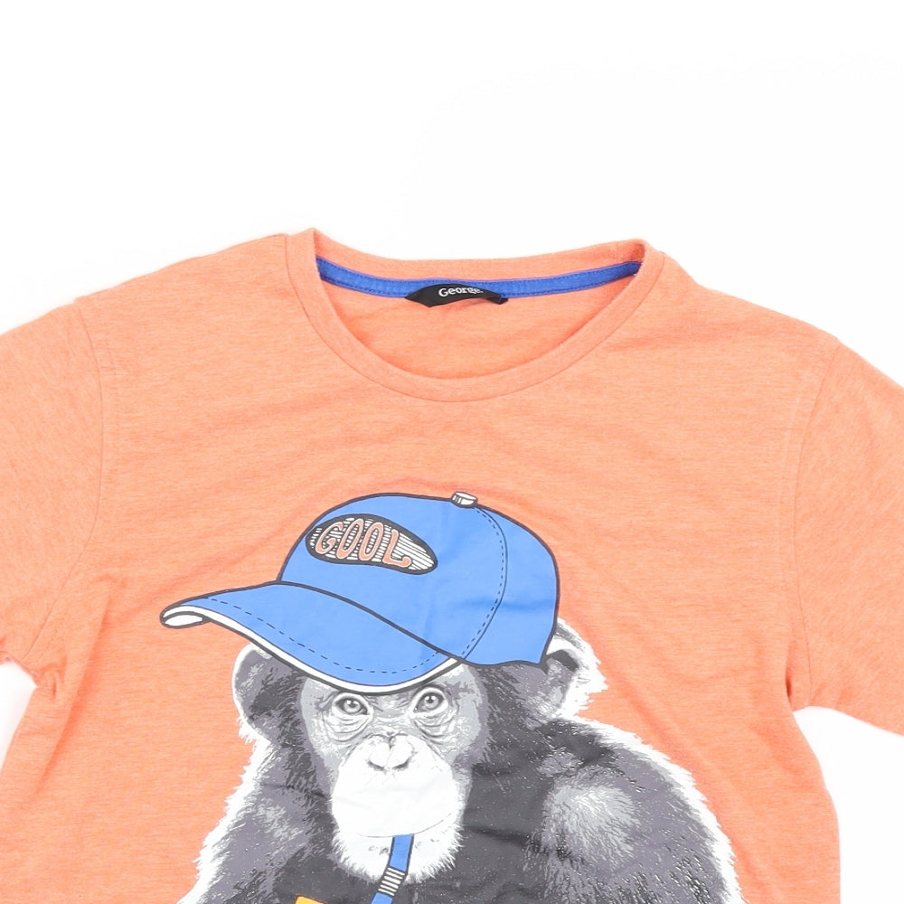 George Boys Orange   Basic T-Shirt Size 7-8 Years