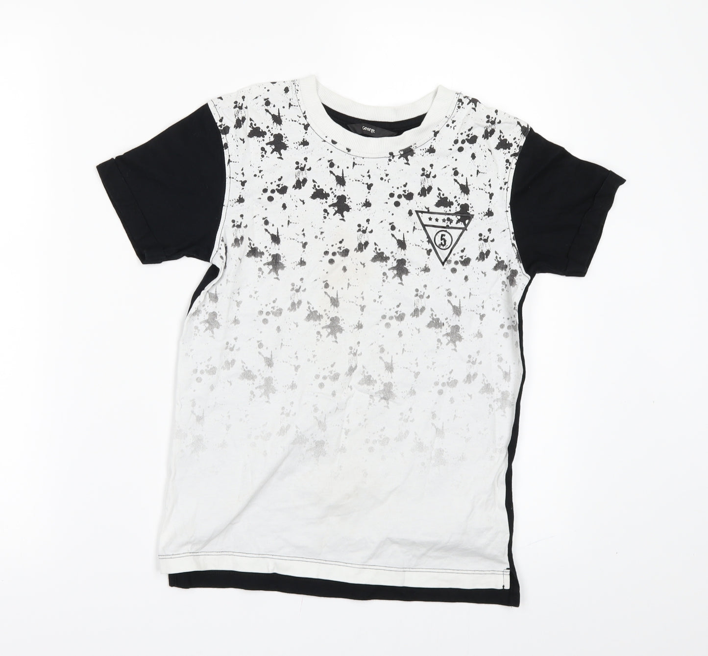 George Girls Black   Basic T-Shirt Size 8-9 Years