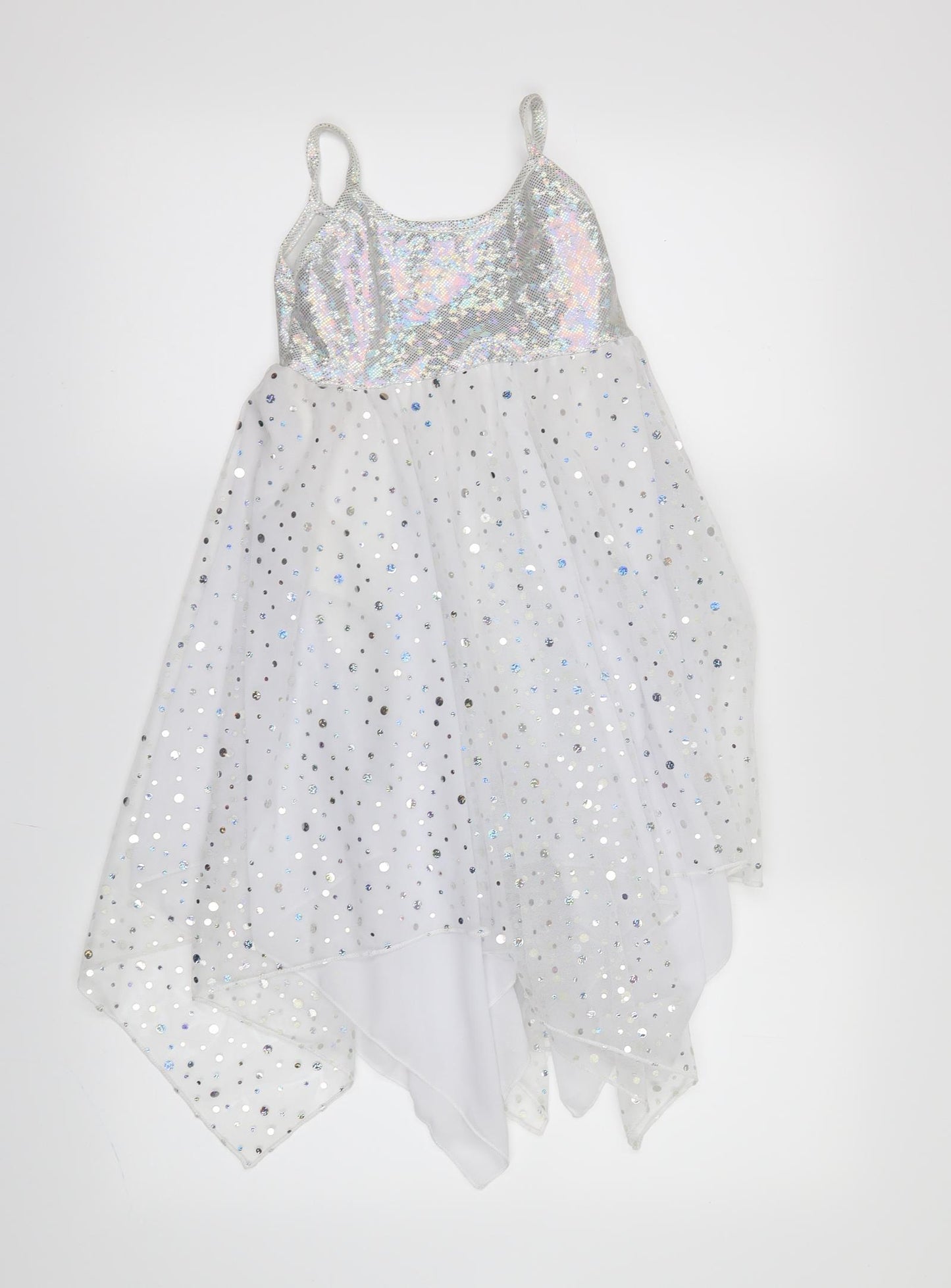 Danse Dezines Girls Silver   A-Line  Size M  - dancewear