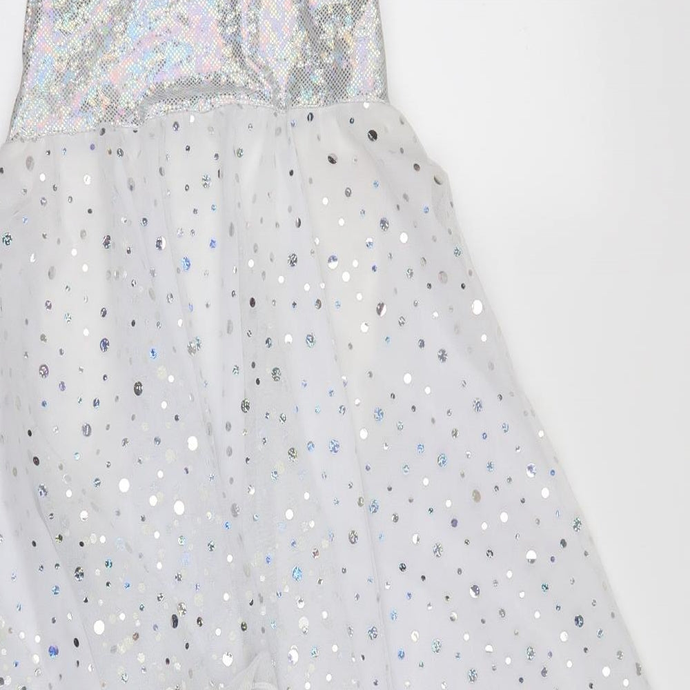 Danse Dezines Girls Silver   A-Line  Size M  - dancewear