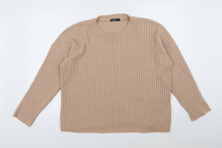 Nasty Gal Womens Pink Knit Pullover Jumper Size 6