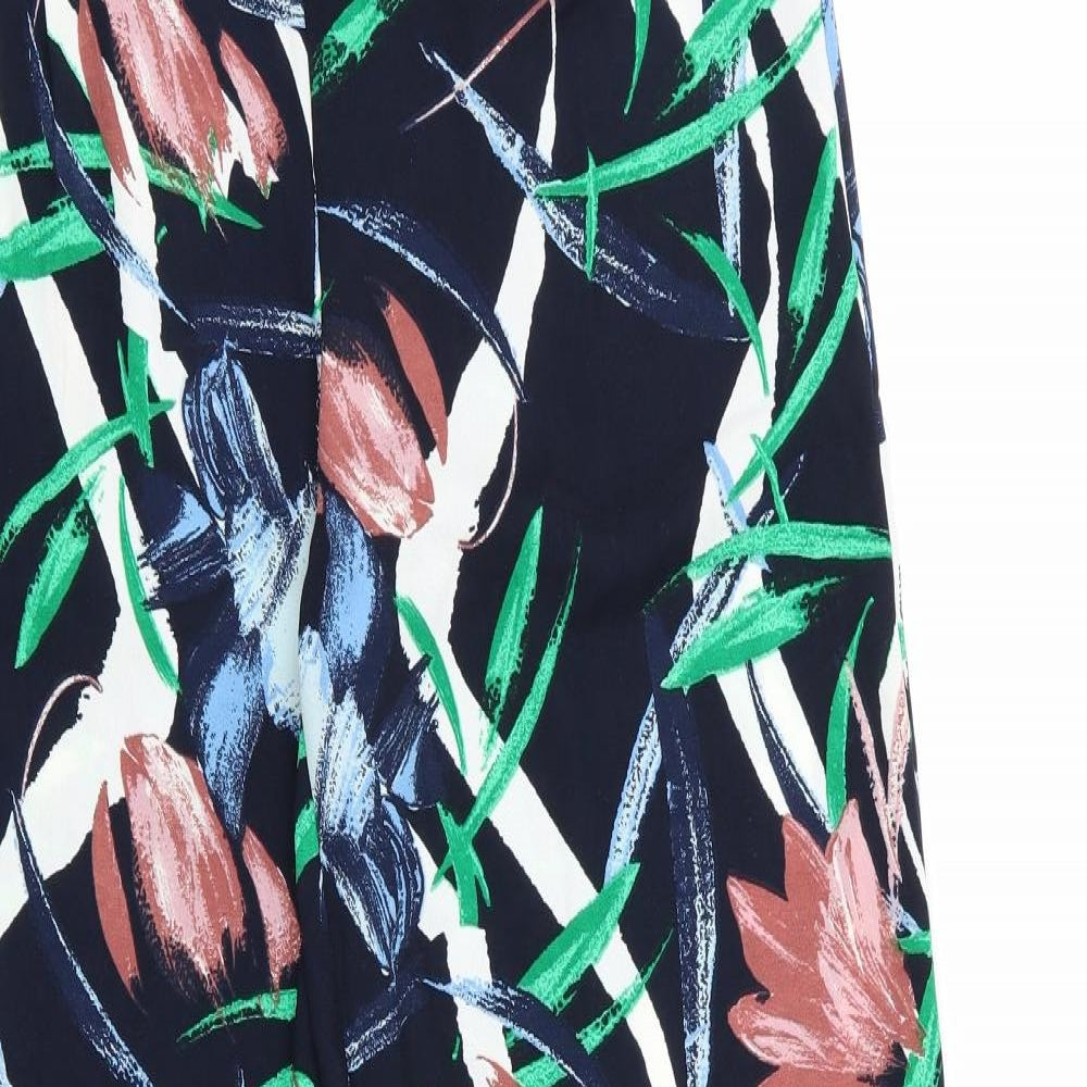 VERO MODA Womens Blue Floral Rayon Trousers  Size S L30 in