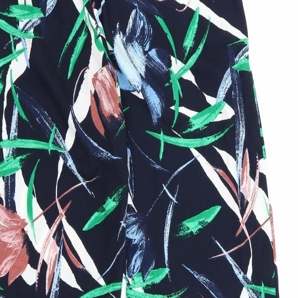VERO MODA Womens Blue Floral Rayon Trousers  Size S L30 in
