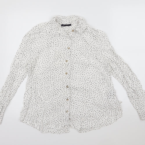 Marks and Spencer Womens White Polka Dot  Basic Blouse Size 12