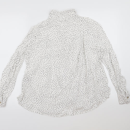 Marks and Spencer Womens White Polka Dot  Basic Blouse Size 12