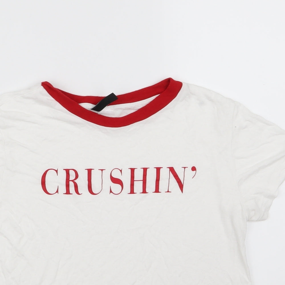 Divided by H&M Womens White   Basic T-Shirt Size S