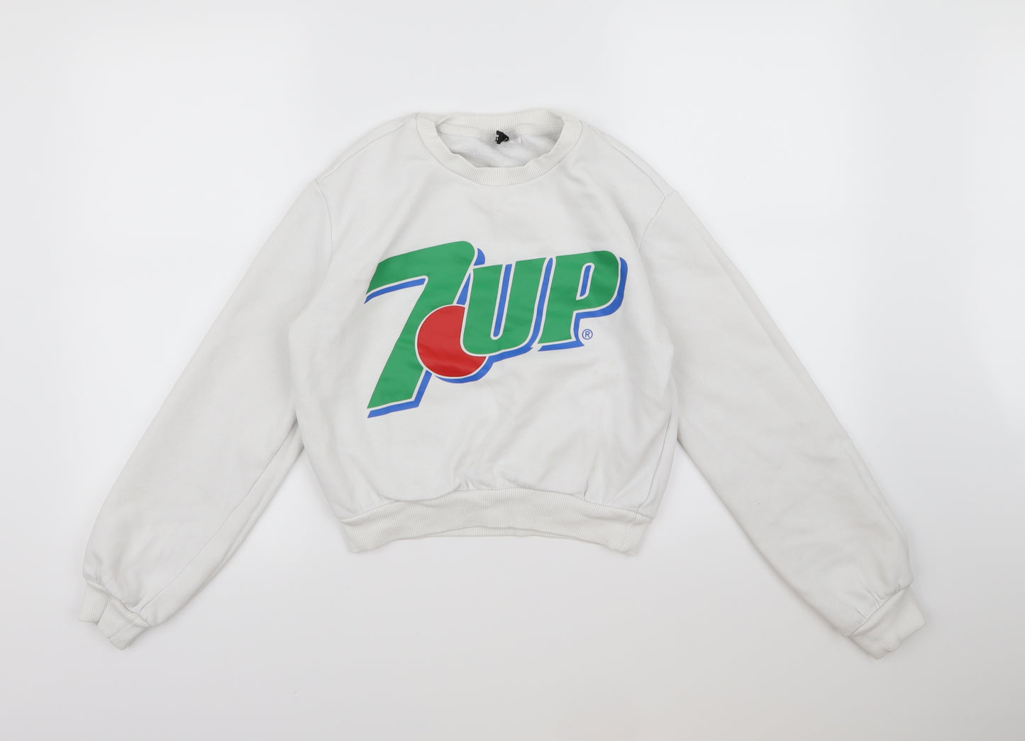 Divided by H&M Womens White  Jersey Pullover Sweatshirt Size XS  - 7UP
