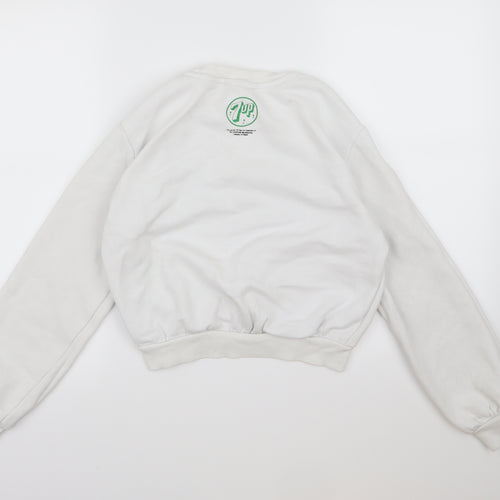 Divided by H&M Womens White  Jersey Pullover Sweatshirt Size XS  - 7UP