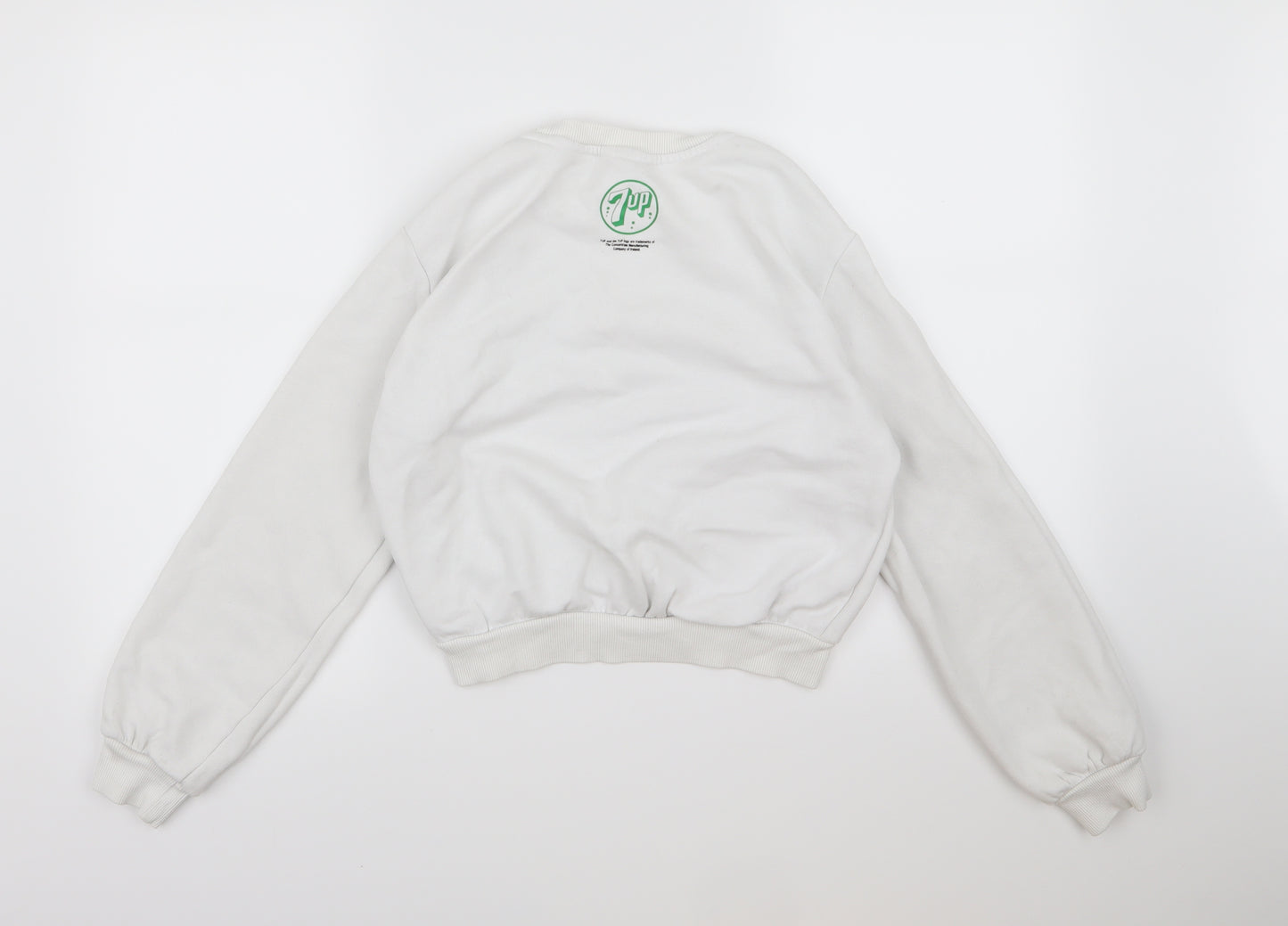 Divided by H&M Womens White  Jersey Pullover Sweatshirt Size XS  - 7UP