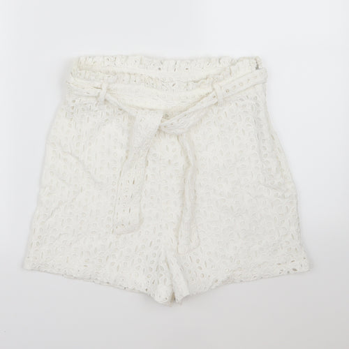 the fashion bible Womens White   Paperbag Shorts Size 8