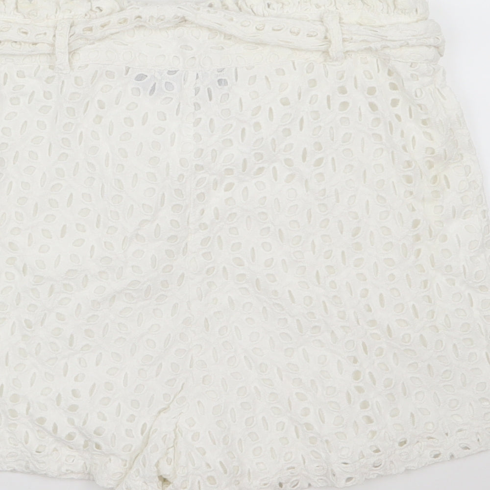 the fashion bible Womens White   Paperbag Shorts Size 8
