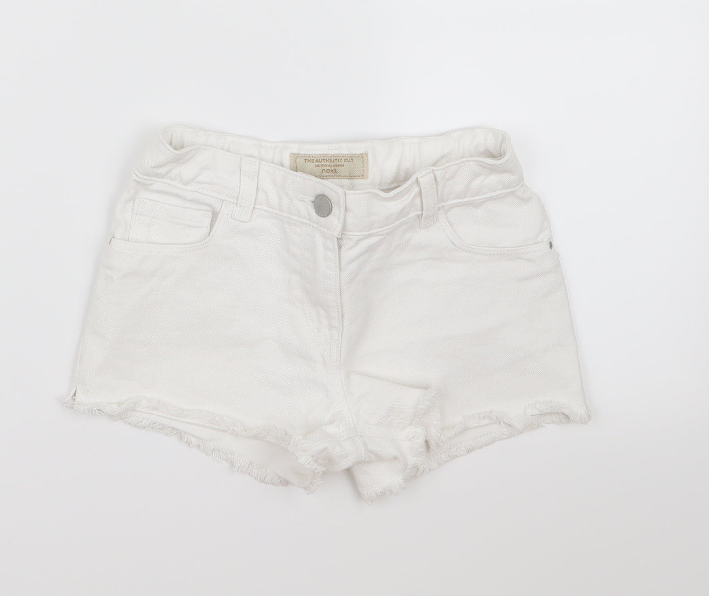 NEXT Girls White  Denim Hot Pants Shorts Size 8 Years