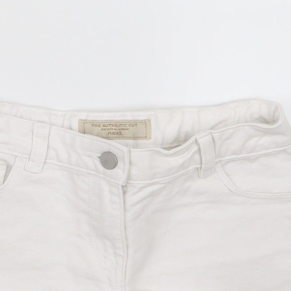NEXT Girls White  Denim Hot Pants Shorts Size 8 Years