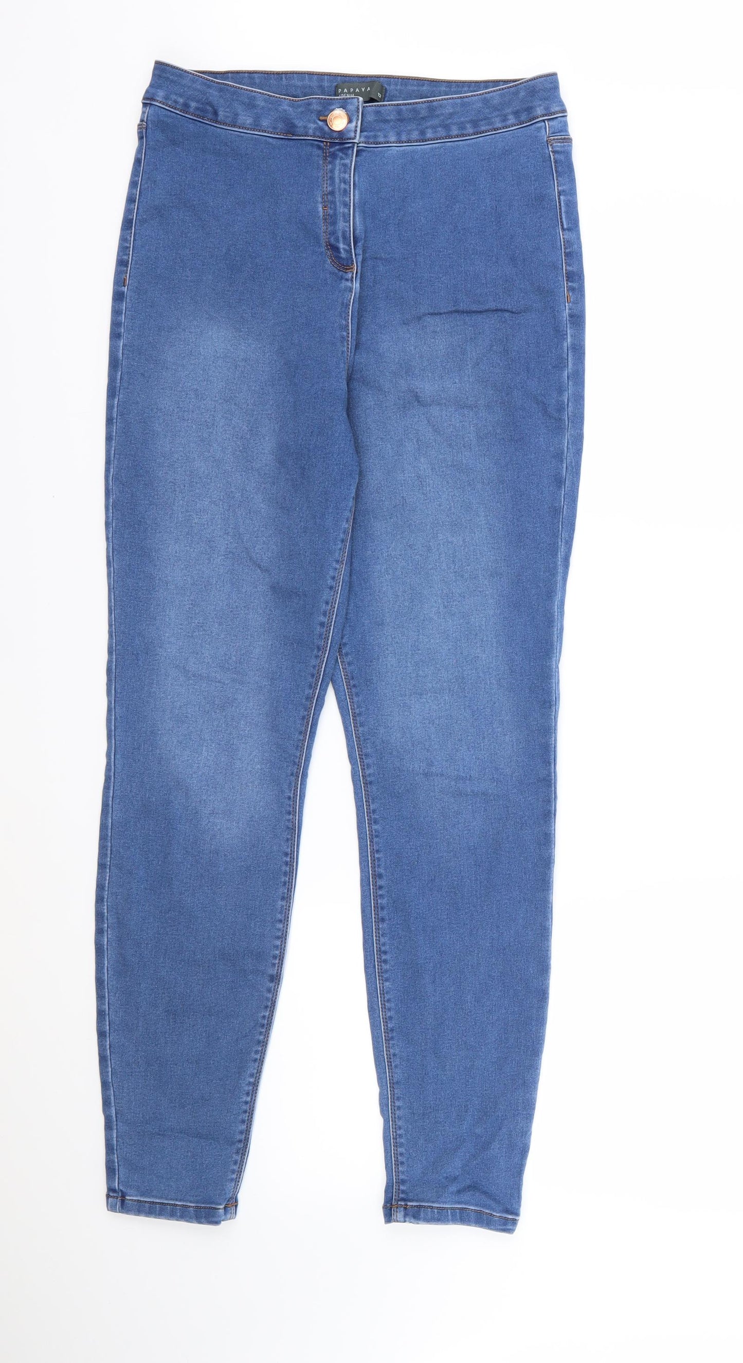 Papaya Womens Blue  Denim Skinny Jeans Size 12 L27 in - Skinny Jeans