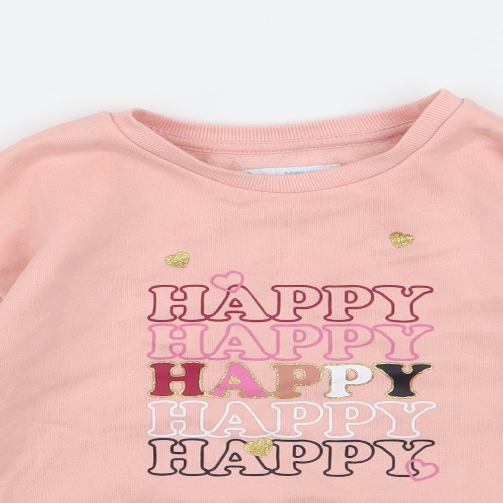 Primark Girls Pink  Jersey Pullover Sweatshirt Size 5-6 Years