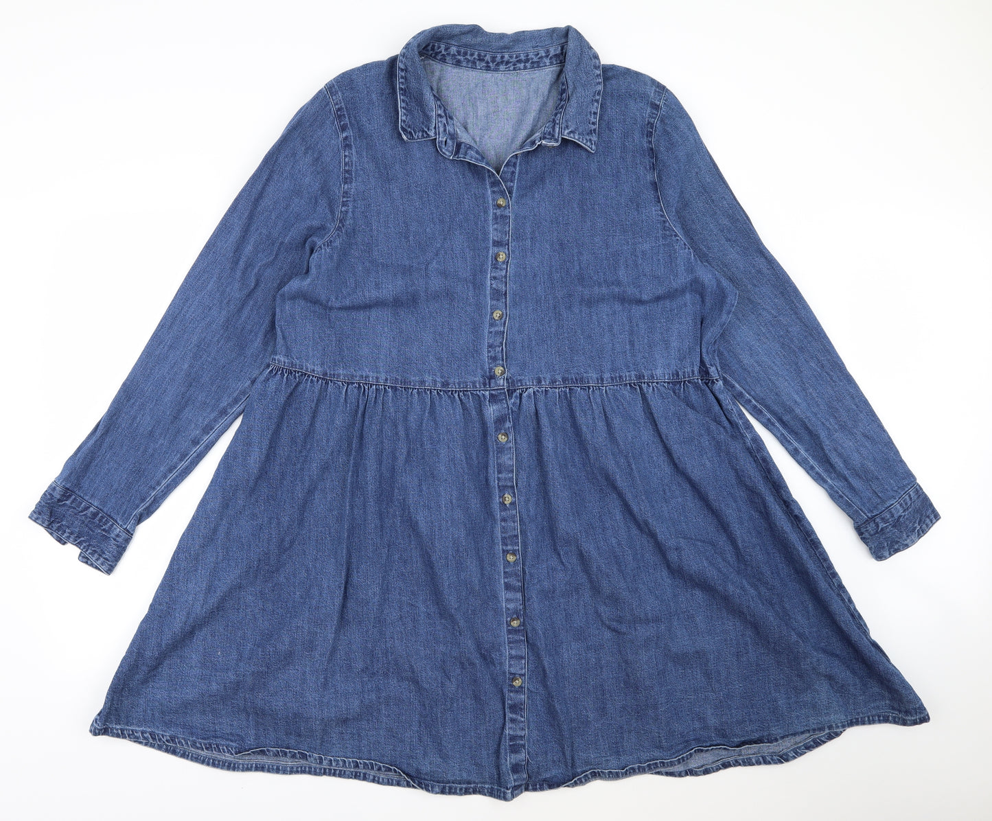 ASOS Womens Blue  Denim Shirt Dress  Size 18