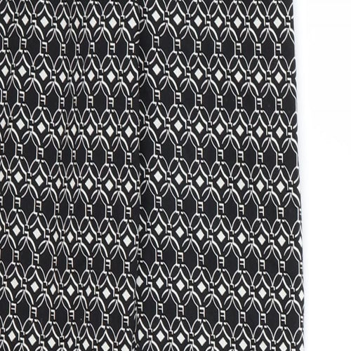 H&M Womens Black Geometric  Trousers  Size 6 L26 in