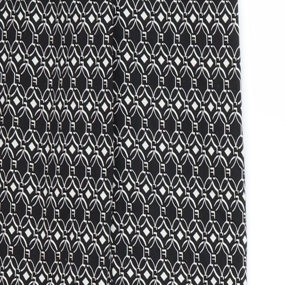 H&M Womens Black Geometric  Trousers  Size 6 L26 in