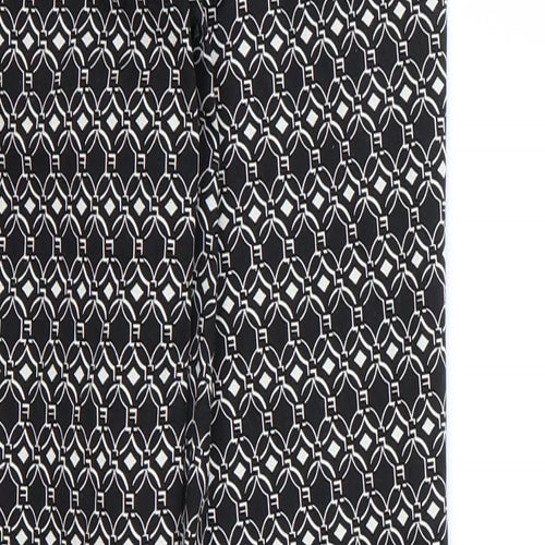 H&M Womens Black Geometric  Trousers  Size 6 L26 in