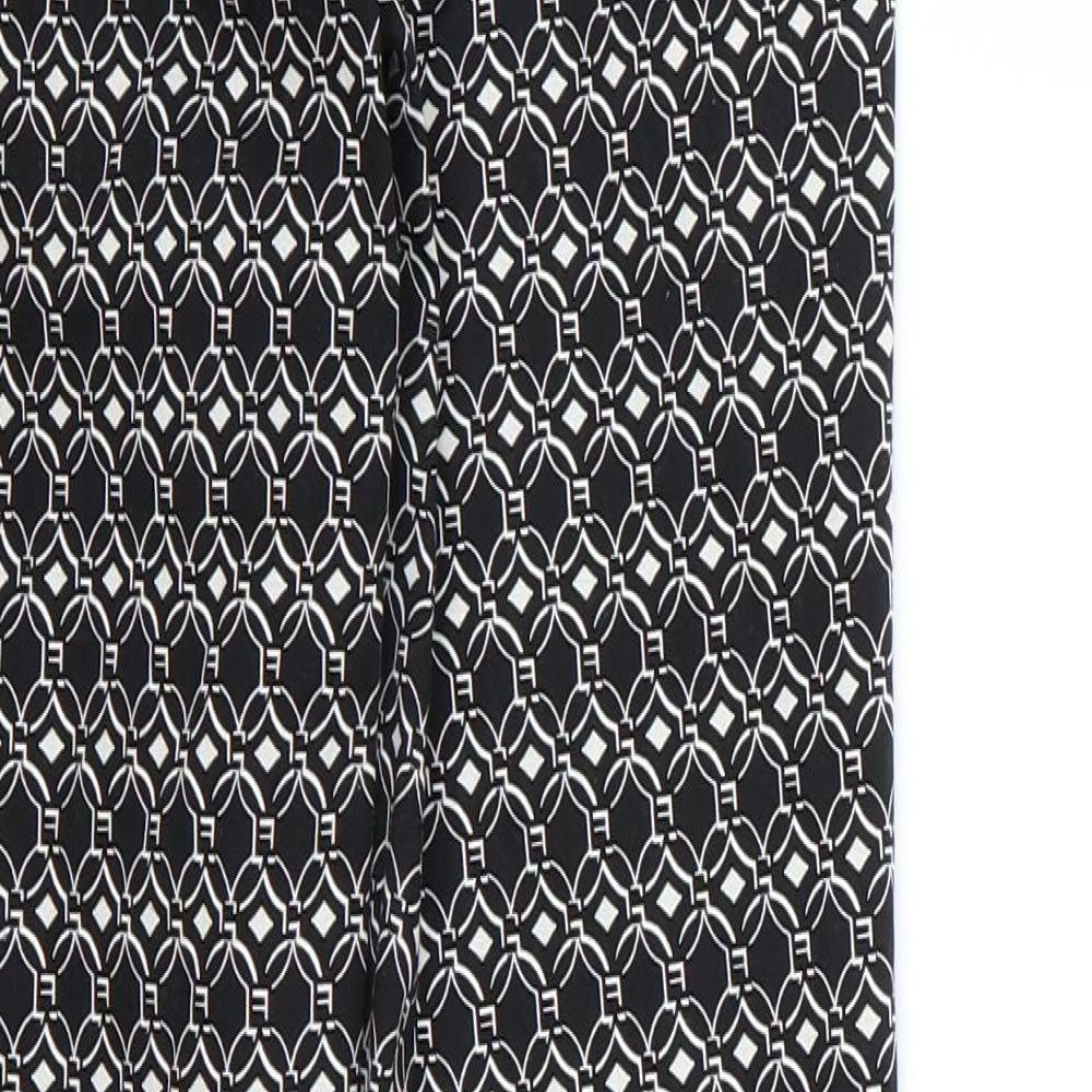 H&M Womens Black Geometric  Trousers  Size 6 L26 in