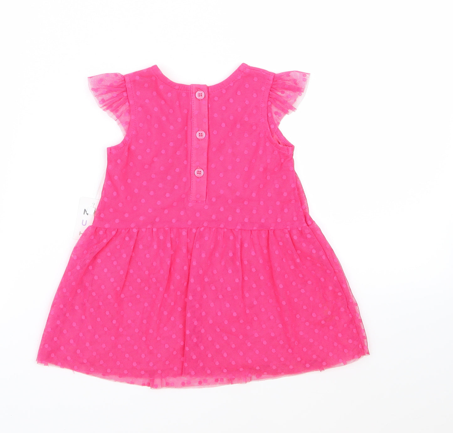 Nutmeg Girls Pink Polka Dot Mesh Tutu Dress  Size 6-9 Months