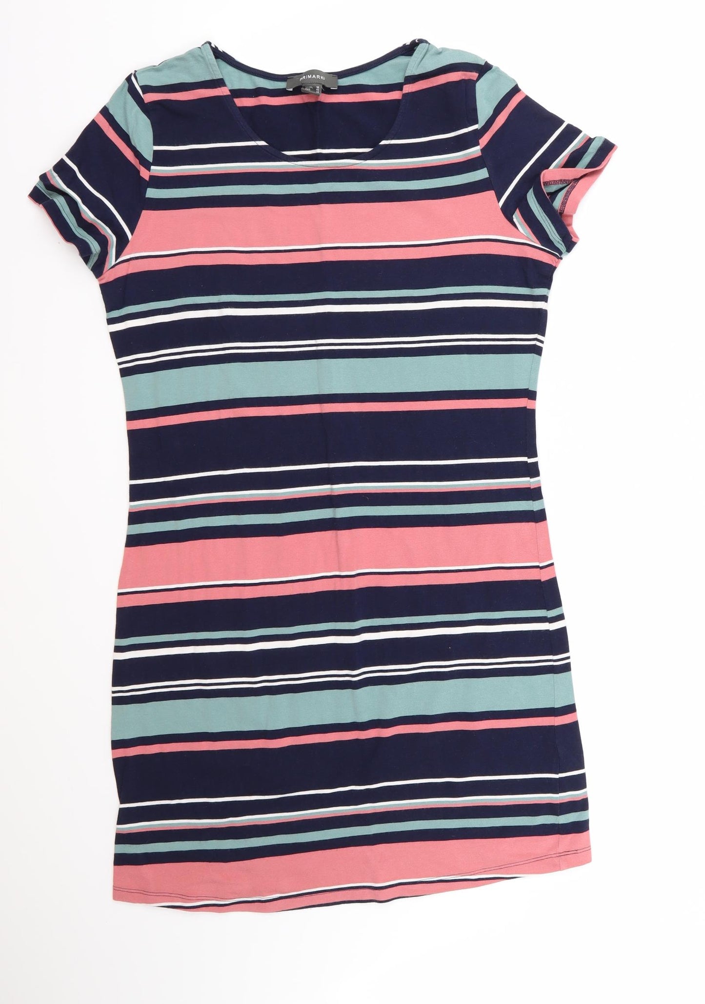 Primark Womens Multicoloured Striped  T-Shirt Dress  Size 8