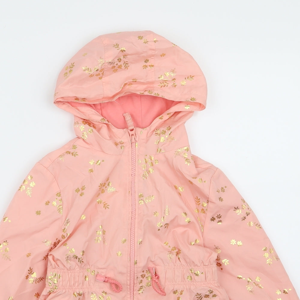 George Girls Pink Floral  Rain Coat Coat Size 6-7 Years