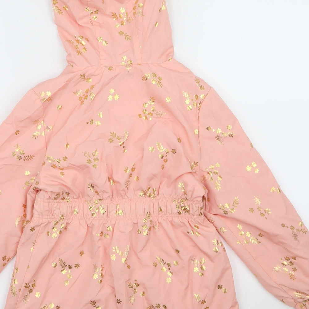 George Girls Pink Floral  Rain Coat Coat Size 6-7 Years