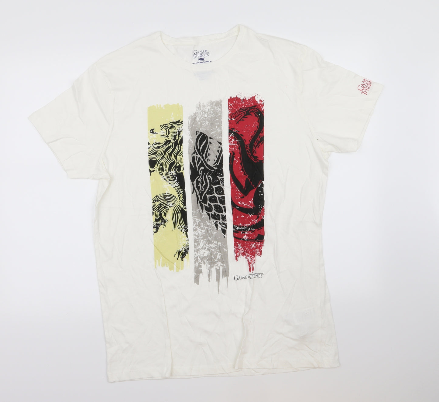 Game Of Thrones Mens White    T-Shirt Size L