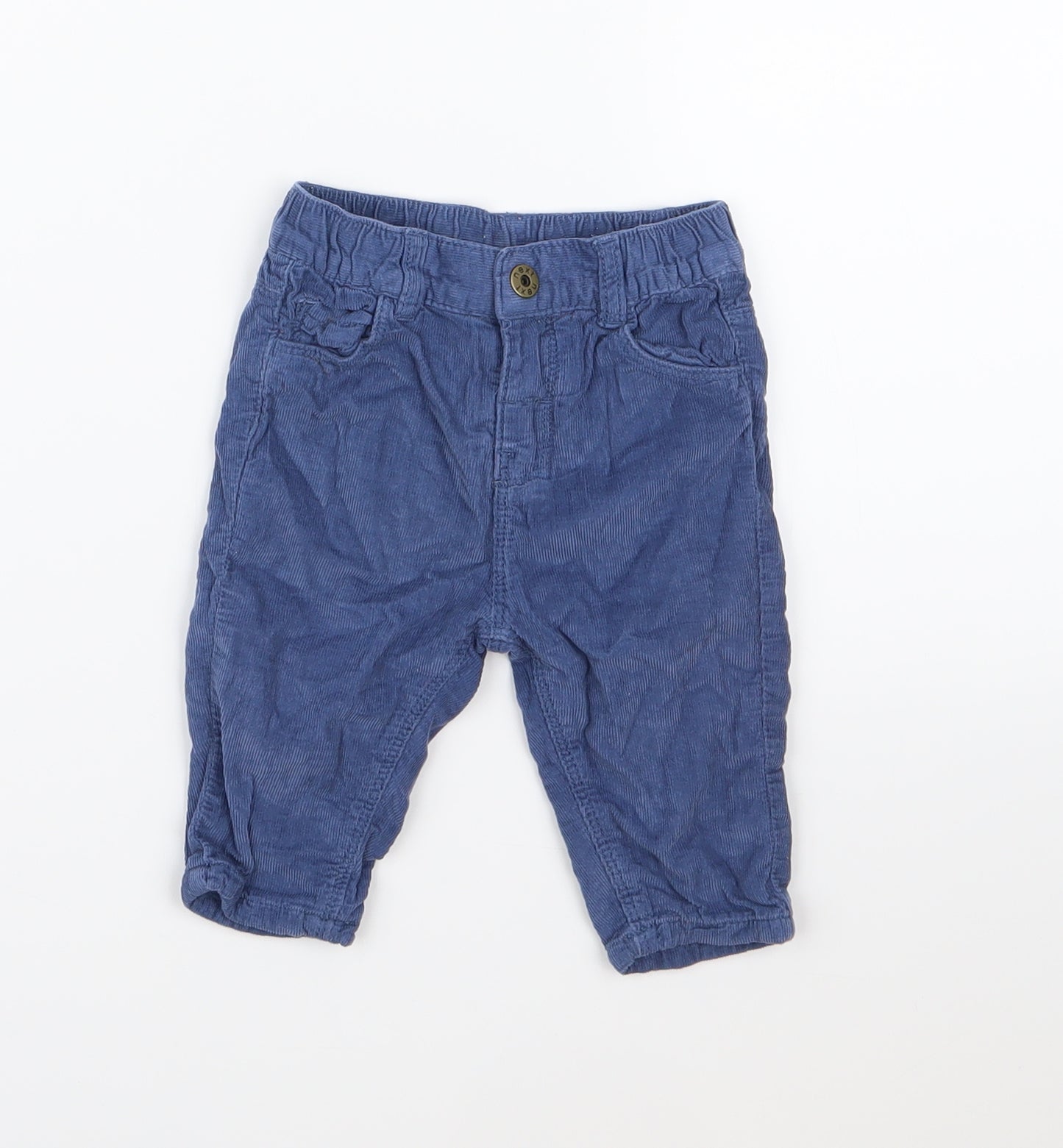 NEXT Boys Blue  Corduroy Cargo Trousers Size 3-6 Months