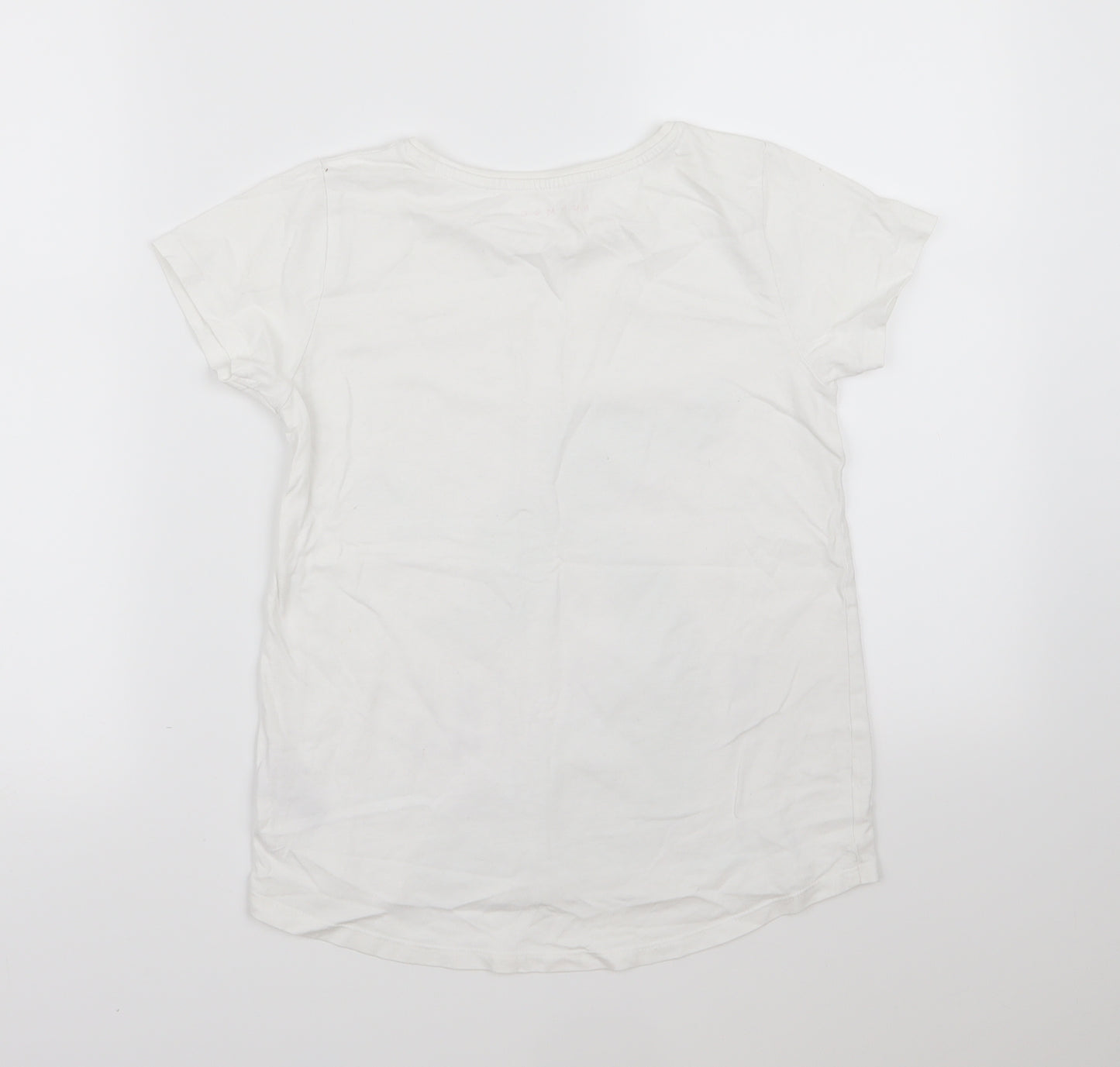 Nutmeg Girls White   Basic T-Shirt Size 11-12 Years  - Mermaid