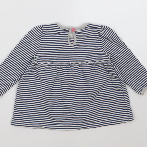 TU Girls Blue Striped  Basic Blouse Size 3-6 Months