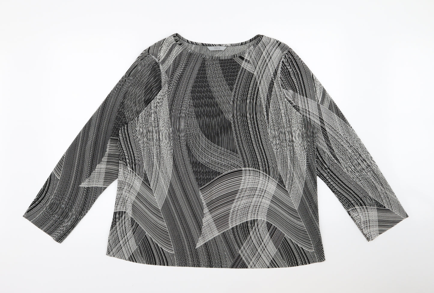 Marks and Spencer Womens Black Geometric  Basic Blouse Size 22