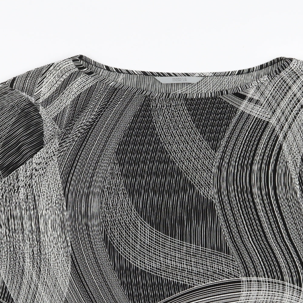 Marks and Spencer Womens Black Geometric  Basic Blouse Size 22