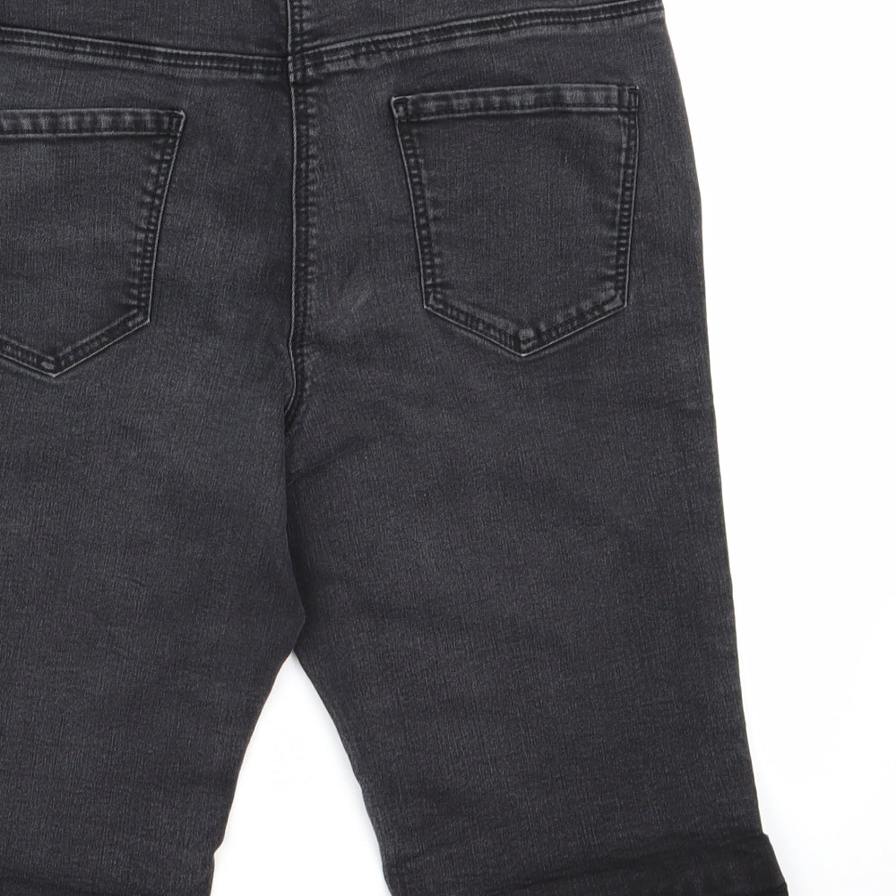 George Womens Black  Denim Bermuda Shorts Size 14