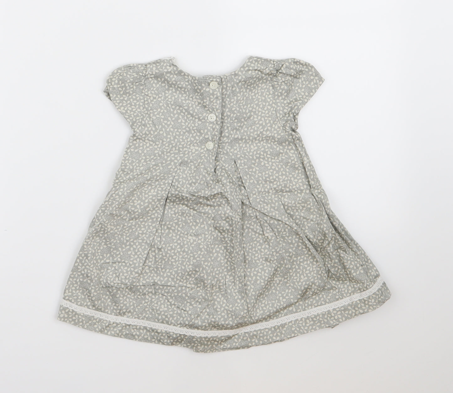 Rocha Little Rocha Girls Grey Floral  T-Shirt Dress  Size 6-9 Months