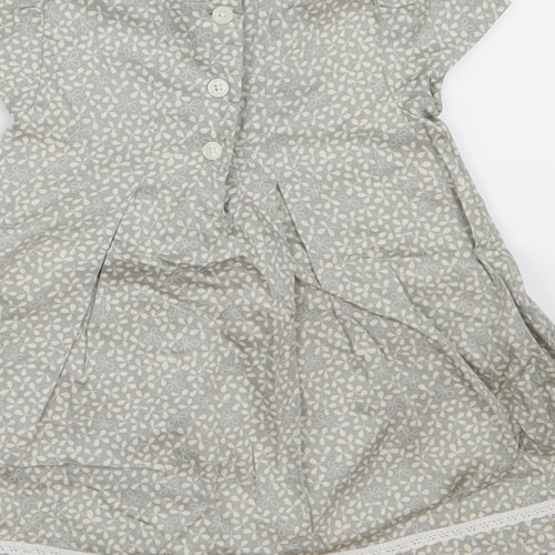 Rocha Little Rocha Girls Grey Floral  T-Shirt Dress  Size 6-9 Months