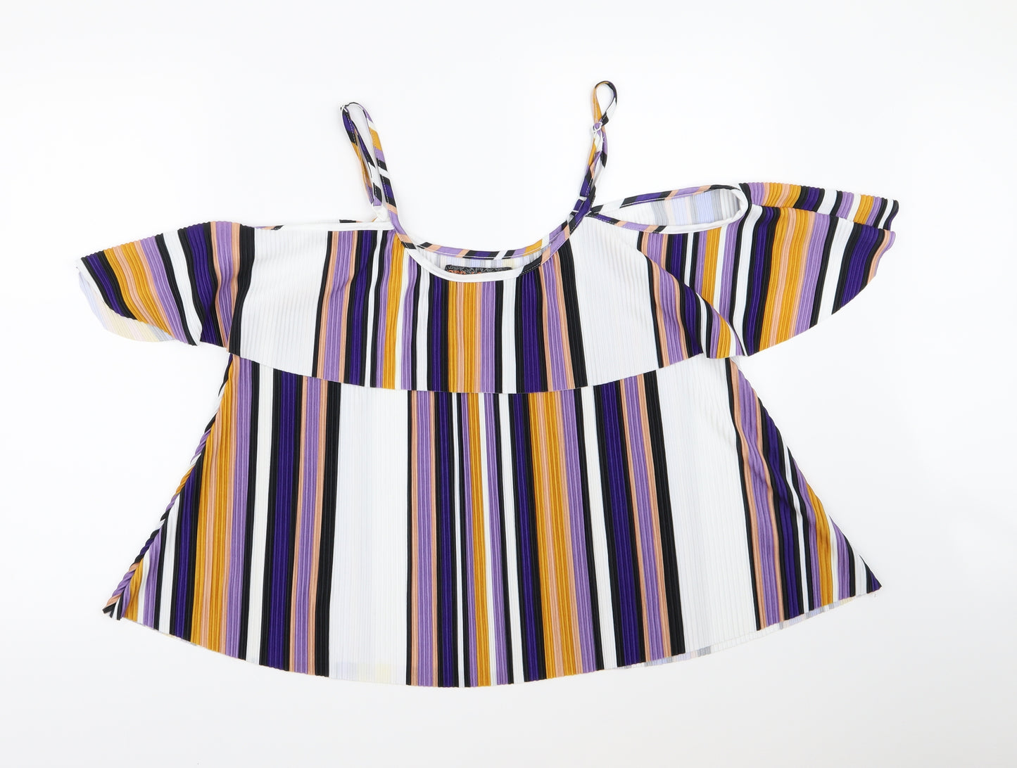 QED London Womens Multicoloured Striped  Basic Blouse Size L