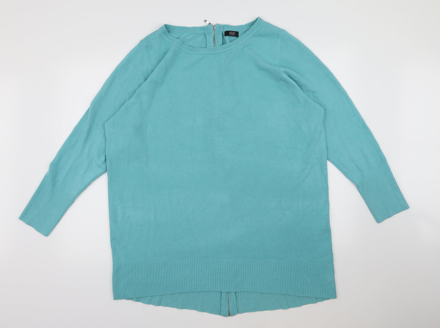F&F Womens Blue  Knit Pullover Jumper Size 22