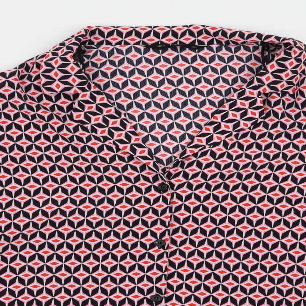 F&F Womens Black Geometric Chiffon Basic Blouse Size 22